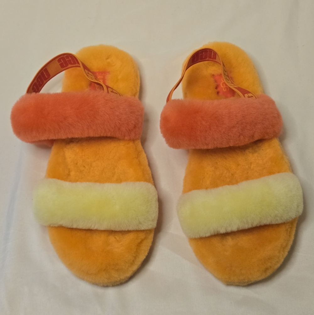 UGG Girl's Oh Yeah Slingback Slipper 1115752K Youth Size 6 Orange Yellow